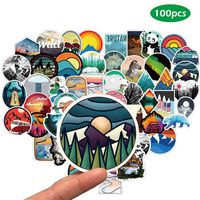 Wilderness Nature Stickers 100-Pack,Gdaya Waterproof Vinyl Stickers Decals for Water Bottle Motorcycle Bicycle Skateboard Luggage Laptop,Computer,Phone,Travel,Extra Durable Back To School