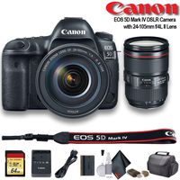 Canon EOS 5D Mark IV DSLR Camera with 24-105mm f/4L II Lens (1483C010) - Starter Bundle