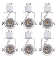 Cloudy Bay 8W 4000K Cool White Dimmable LED Track Light Head,CRI90+ True Color Rendering Adjustable Tilt Angle Track Lighting Fixture,40° Angle for Accent Retail,White Finish,Halo Type- Pack of 6