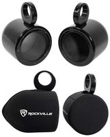 Pair Rockville MAC65B 6.5" Black Aluminum Wakeboard Tower Speaker Pods + Covers
