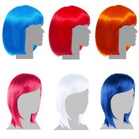 Sterling James Co. 6 Pack Party Wigs - Mardi Gras Neon Colorful Wig Pack - Bachelorette Party Favors, Supplies, and Decorations