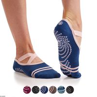 Gaiam Yoga Barre Socks | Non Slip Sticky Toe Grip Accessories for Women & Men | Pure Barre, Yoga, Pilates, Dance | One Size Fits Most, Indigo