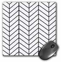 3dRose Black and white herringbone pattern - arrow feather design - Mouse Pad, 8 by 8 inches (mp_179812_1)