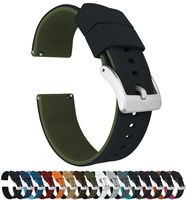 19mm Black/Army Green - Barton Elite Silicone Watch Bands - Quick Release - Choose Strap Color & Width