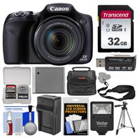 Canon PowerShot SX530 HS Wi-Fi Digital Camera with 32GB Card + Case + Flash + Battery & Charger + Tripod + Strap + Kit
