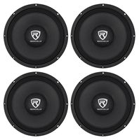 4 Rockville RM108PRO 10" 2400 Watt 8-Ohm SPL Car Midrange Mid-Bass Pro Speakers