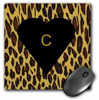 3dRose Cheetah Print with Letter C Mouse Pad (mp_54128_1)