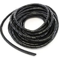 33FT PE 5/8 Inches (16 mm) Black Polyethylene Spiral Wire Wrap Tube PC Manage Cable for Car Computer Cable