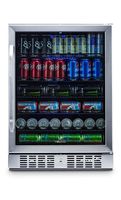 NewAir Built-In Beverage Cooler and Refrigerator, Stainless Steel Mini Fridge with Glass Door,  177 Can Capacity, ABR-1770