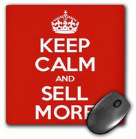 3dRose Keep Calm & Sell More. Red. Mouse Pad, 8" x 8" (mp_194340_1)