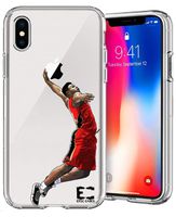 Epic Cases iPhone X iPhone Xs Case Ultra Slim Thin Light Supports Wireless Charging Microdot Pattern Crystal Clear Basketball Series Soft Transparent TPU Case Cover Apple (Zion, iPhone X)
