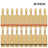 WGGE WG-3333 24k Gold Plated Speaker Banana Plugs-Closed Screw Type (10 Pairs (20 PLUGS))