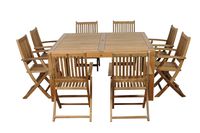 Amazonia Teak Dubai 9-Piece Teak Square Dining Set