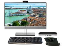 HP EliteDesk 705 G4 Desktop Mini PC Bundle with HP E243m 23.8 Inch Monitor Built in Speakers and Webcam, HP Wireless Keyboard and Mouse, AMD Ryzen 5 Pro, 8GB DDR4 RAM, 256GB SSD, Windows 10 Pro