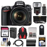 Nikon D750 Digital SLR Camera & 24-120mm f/4 VR Lens with 64GB Card + Battery & Charger + Backpack + 3 Filters + Flash + Kit