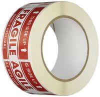 TapeCase Shipping Packing Labels"This Side Up/Fragile/Handle with Care", Red/White - 50 per Pack (1 Pack)