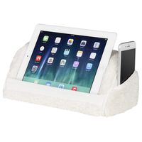 LapGear Sherpa Tablet Pillow with Phone Pocket - White - Fits Most Tablets - Style No. 35131