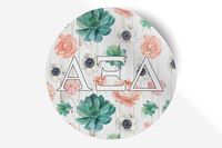 Alpha Xi Delta Sticker Greek Sorority Decal for Car, Laptop, Windows, Officially Licensed Product, Monogram Design 5" x 5" - Succulents Floral