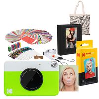 Kodak PRINTOMATIC Instant Print Camera (Green) Gift Bundle with Photo Album