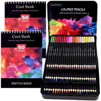 72 Professional Colored Pencils, Artist Pencils Set with 2 x 50 Page Drawing Pad(A4), Premium Artist Soft Series Lead with Vibrant Colors for Sketching, Shading & Coloring in Tin Box