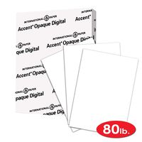 Accent Opaque White Cardstock Paper, 80lb Cover, 216 gsm, 8.5 x 11 card stock, 1 Ream / 250 Sheets, Heavy Cardstock with Super Smooth Finish (121947R)