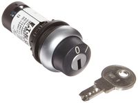 Eaton C22-WRS-MS1-K10 Key Operated Selector Switch, 2 Positions, Maintained Operation, Silver Bezel, SPST-NO Contact