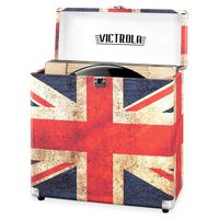 Victrola Vintage Vinyl Record Storage Carrying Case for 30+ Records, UK Flag