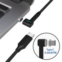 Magnetic USB C Cable for MacBook Pro, Liootech 4.3A 87W Type C to Type C Braided Nylon Cord for MacBook (Pro), Samsung S8, Dell XPS, and Other USB C Devices. (6.6FT)