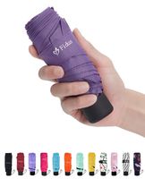 Fidus Mini Travel Sun&Rain Windproof Umbrella - Lightweight Folding Compact Portable Parasol Outdoor Umbrellas for Men Women-Dark Purple-46