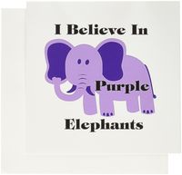 3dRose Set of 12 Greeting Cards, Print of Purple Elephant (gc_182458_2)