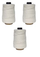 Regency Wraps RW092 500 ft Natural Cooking Butcher's Twine 500ft Cone for Meat Prep & Trussing Turkey, 100% Cotton, 16 Ply, 3-Pack, White