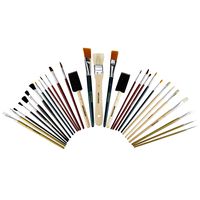 All Purpose Paint Brush Value Pack - Great with Acrylic, Oil, Watercolor, Gouache (30 Brushes)