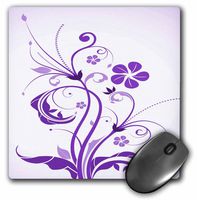3Drose LLC 8 X 8 X 0.25 Inches Mouse Pad, Cute Purple Curvy Flower Design (Mp_111538_1)