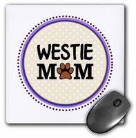 3dRose 8 x 8 x 0.25 Inches Mouse Pad, Westie Dog Mom (mp_151835_1)