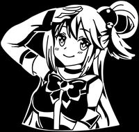 Konosuba - Aqua Anime Decal Sticker for Car/Truck/Laptop (5.5" x 5.2") (White)