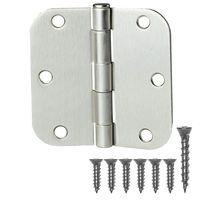 18 Pack of Door Hinges Satin Nickel - 3 ½" x 3 ½" Inch Interior Hinges for Doors Brushed Nickel with 5/8" Radius Corners