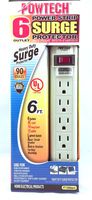 POWTECH UL Listed 6 Outlet Surge Protector Heavy Duty Home/Office Power Strip, 14 AWG Cord, 125V, 15AMPS, 1875 Watt (6 FT Cord 7898AA)