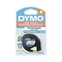 DYMO 18771 LT Tape Cartridge for Dymo LetraTag Label Makers, Adhere To Fabrics Using an Iron, 1/2-Inch x 6.5 Feet, Black on White, Pack of 1