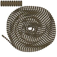 10 Foot Length Ball Chain, Number 6 Size, Medieval Brass, 10 Matching Connectors