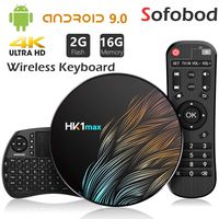 Sofobod HK1 MAX TV Box with Wireless Keyboard Android 9.0 TV Box 2GB RAM 16GB ROM 2.4G/5G Dual WiFi H.265 Decoding HD 4K Set top Box
