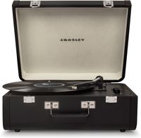 Crosley Portfolio Vintage 3-Speed Bluetooth Suitcase Turntable with Built-In Speakers, Black