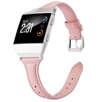 Wearlizer Leather Band Compatible for Fitbit Ionic Bands Women Men, Genuine Leather Replacement Band Bracelet Compatible with Fitbit Ionic Small Large Pink
