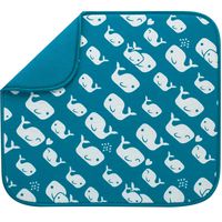 S&T INC. 539301 Reversible Baby Bottle Drying Mat - 16 Inch x 18 Inch, Teal Whales Print