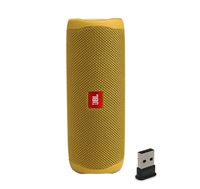 JBL Flip 5 Waterproof Portable Wireless Bluetooth Speaker Bundle with USB 2.0 Bluetooth Adapter - Yellow