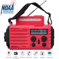 Portable Wind Up NOAA Weather Alert Radio|Hand Crank Solar Self Powered AM FM SW Radio|2000mAh Rechargeable Battery for Phone Charger|Compass|Alarm Sound|Flashlight|Reading Lamp for Emergency Survival
