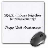 Happy 29th Anniversary - 254214 hours together - Mouse Pad, 8 by 8 inches (mp_224674_1)