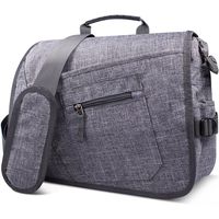 Qipi Messenger Bag - Shoulder Bag for Men & Women, 15" Laptop Pocket (Grey)