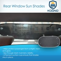 Kogno Premium Rear Window Sun Shade Sun Protection, Glare Reduction Suction Cups Stay on Twice as Thick as Other Back Car Sun Shades