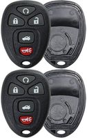 KeylessOption Keyless Entry Remote Key Fob Shell Case Button Pad Cover for Chevy Impala Monte Carlo Buick Lucerne Cadillac DTS OUC60270, OUC60221 (Pack of 2)