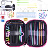 KOKNIT Crochet Hook Set 100pcs with Yarn Knitting Needles Sewing Tools Full Set Knit Gauge Scissors Stitch Holders DIY Craft Tools